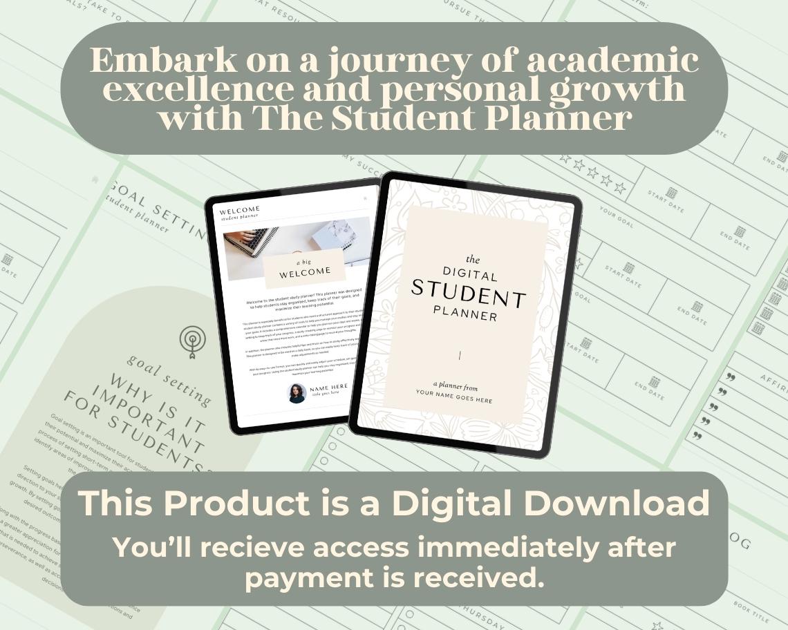 Student Planner | Goodnotes, Ipad, Notability, Canva | Daily/Weekly/Monthly Planner | University College Studying & Organisation Tracker