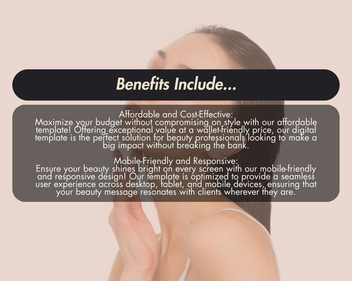 Canva Beauty Website Template | Website Landing Page For Beauticians | Easy One Page Web Design | Simple Cosmetic Website Design