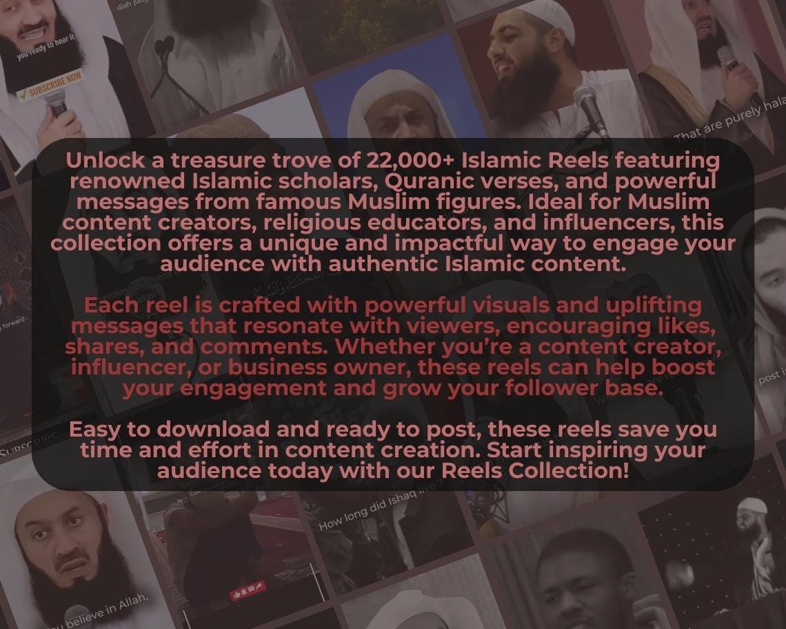 22000+ Islamic Reels | DFY Done For You Viral Clips | TikTok Instagram Reels Facebook Youtube Shorts | Muslim Videos Ready To Post