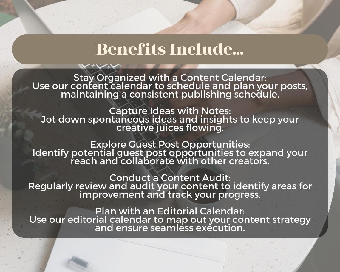 Blog Post Planner | Goodnotes, Ipad, Notability, Canva | Blogging Idea Planner | Bloggers Topic & Posting Inspiration Tracker For Engagement
