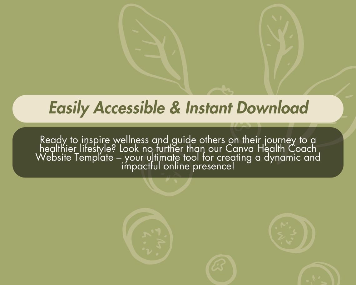 Canva Health Coach Website Template | Website Landing Page For Wellness Advisors | Easy One Page Web Design | Coaching Website Design