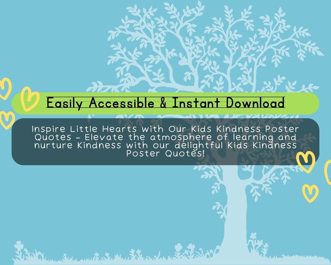 Kids Kindness Poster Quotes | Childrens Learning Sheet | Teach Kids & Toddlers Pages | Kids Educational Templates For Kindness and Manners