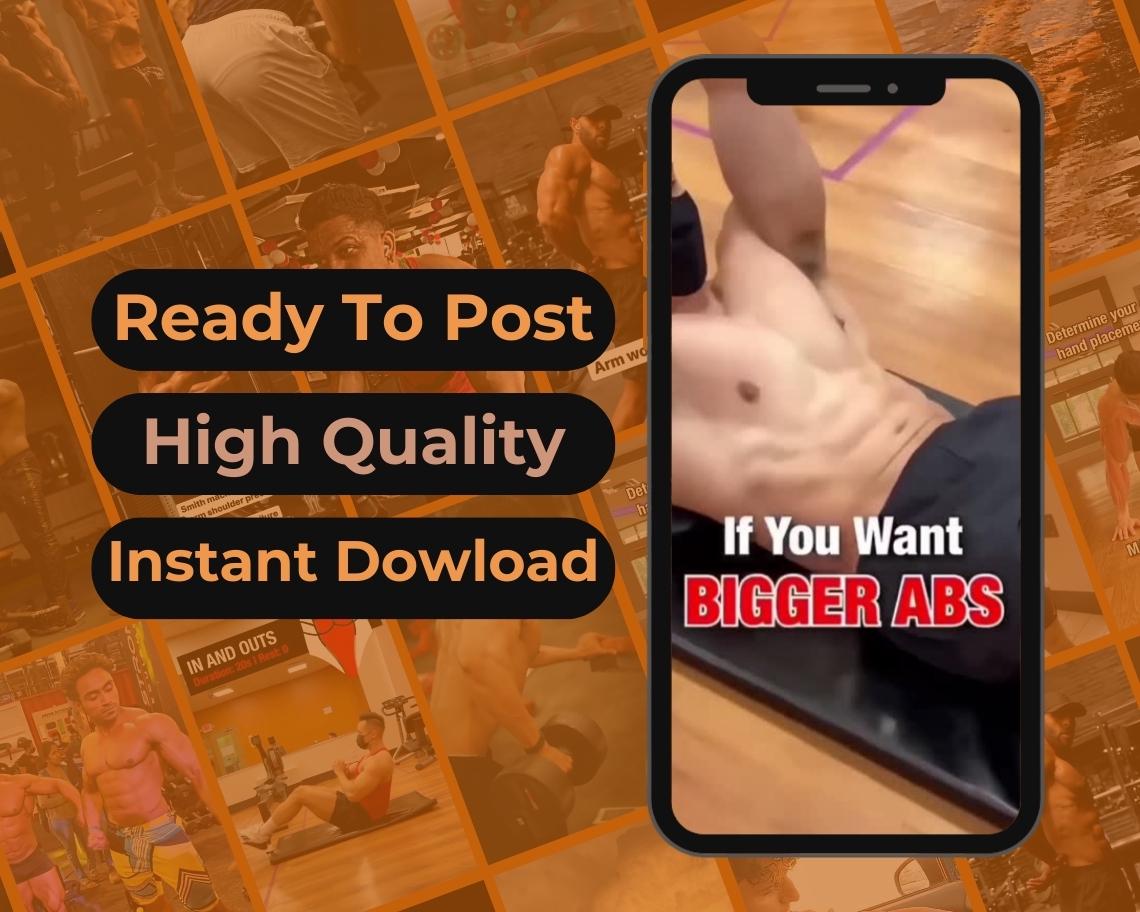 2200 Gym & Fitness Reels | DFY Done For You Viral Clips | TikTok Instagram Reels Facebook Youtube Shorts | English Videos Ready To Post