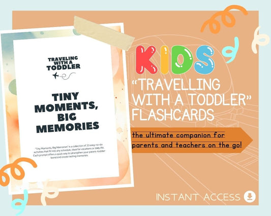 Kids Travelling With a Toddler Flashcards | Children's Learning Sheet | Teach Kids & Toddlers Pages | Kids Educational Templates For Travel