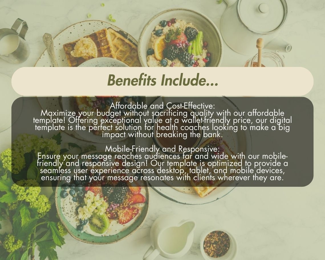 Canva Health Coach Website Template | Website Landing Page For Wellness Advisors | Easy One Page Web Design | Coaching Website Design