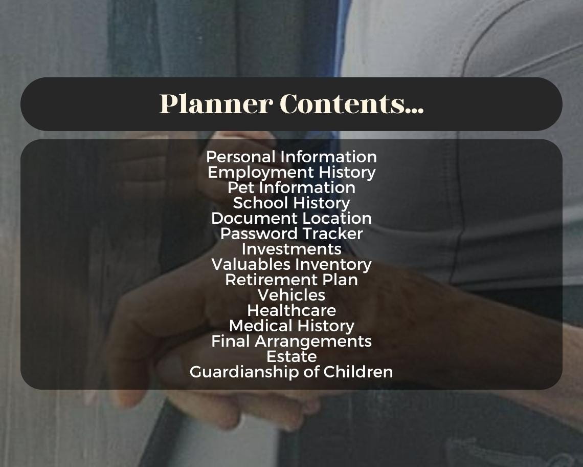 End of Life Digital Planner | Goodnotes, Ipad, Notability, Canva | Daily/Weekly/Monthly Planner | Last Testament Tracker & Will Information