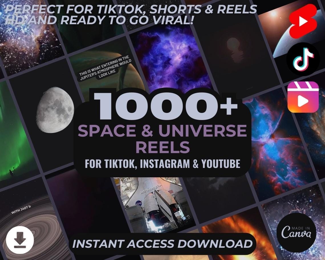 1000+ Space & Universe Reels | Aesthetic Stock Footage Viral Clips | TikTok Instagram Reels Facebook Youtube Shorts | Easy To Edit Videos