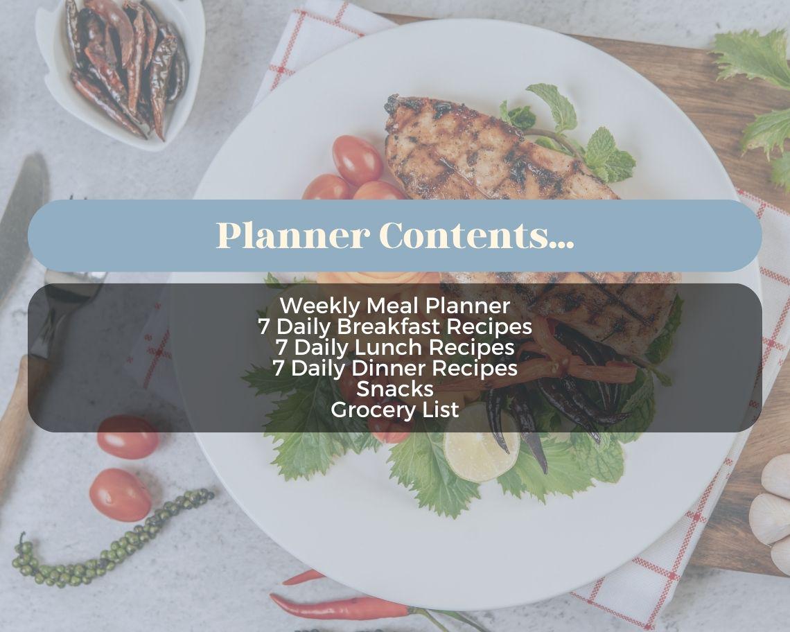 Weekly Meal Grocery Planner | Goodnotes, Ipad, Notability, Canva | Daily/Weekly/Monthly Planner | Meal Plan Health Diet Weight Loss Tracker