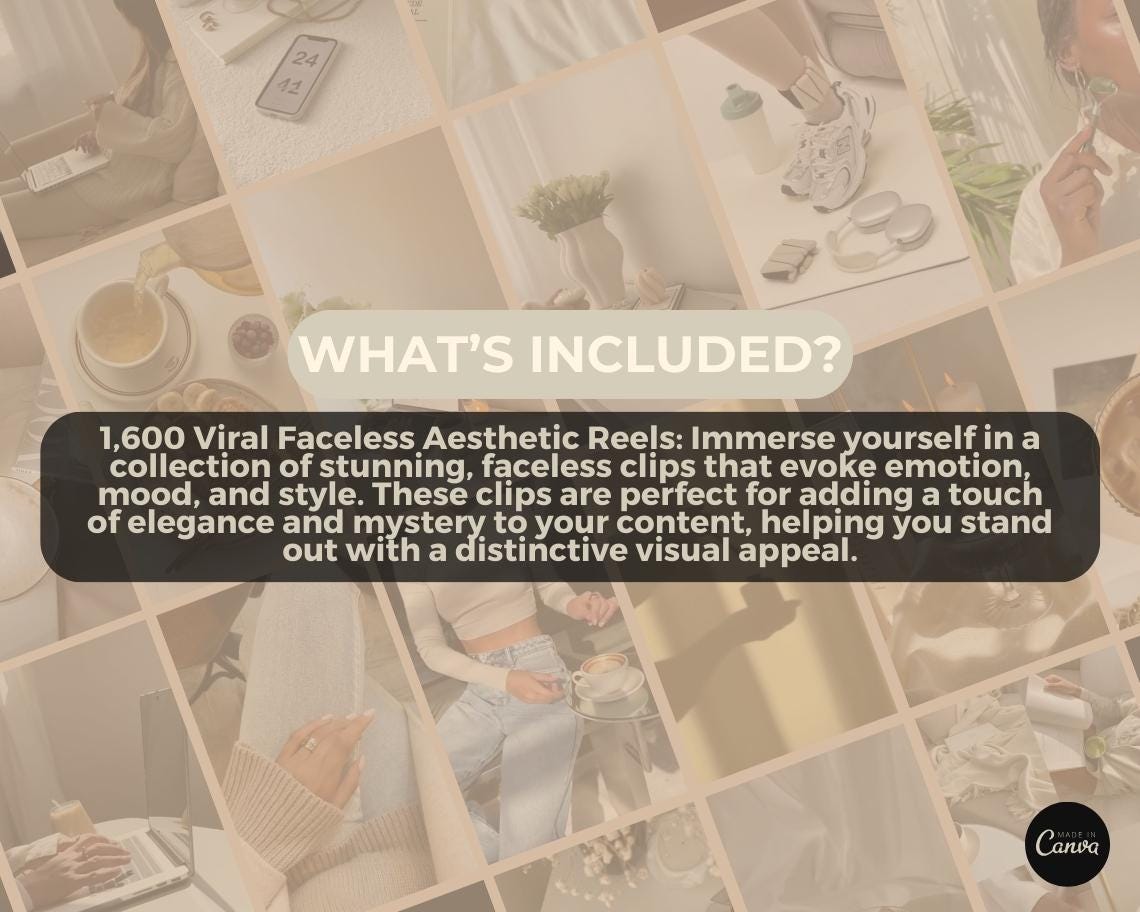 1600 Aesthetic Faceless Reels | Aesthetic Stock Footage Viral Clips | TikTok Instagram Reels Facebook Youtube Shorts | Faceless Easy To Edit