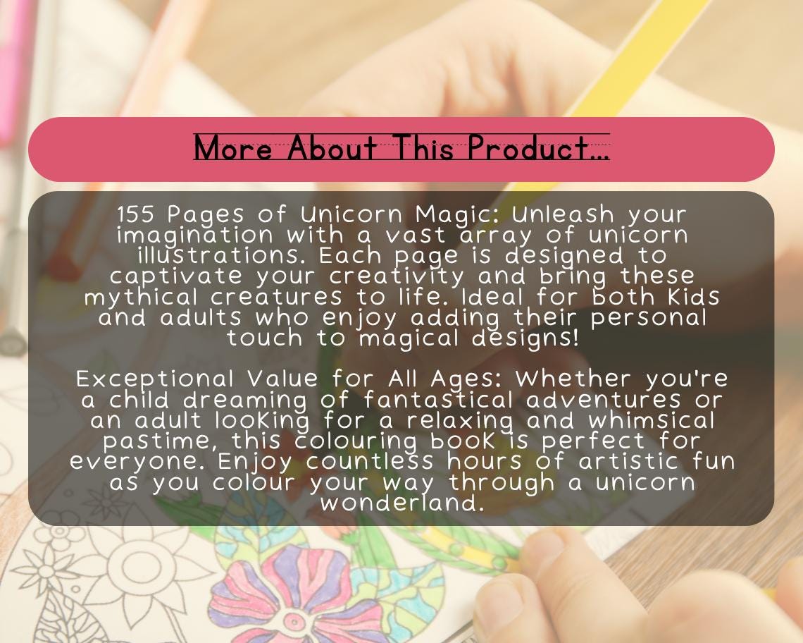 Unicorns Colouring Book | 155 Mythical Themed Graphic Pages | Kids & Adults Art Books | Printable Drawing Colour Sheets For All Ages |