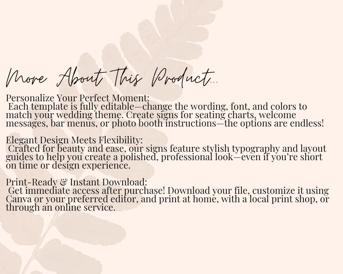 Editable Wedding Sign Template | Instant Download | Personalized Ceremony & Reception Signage