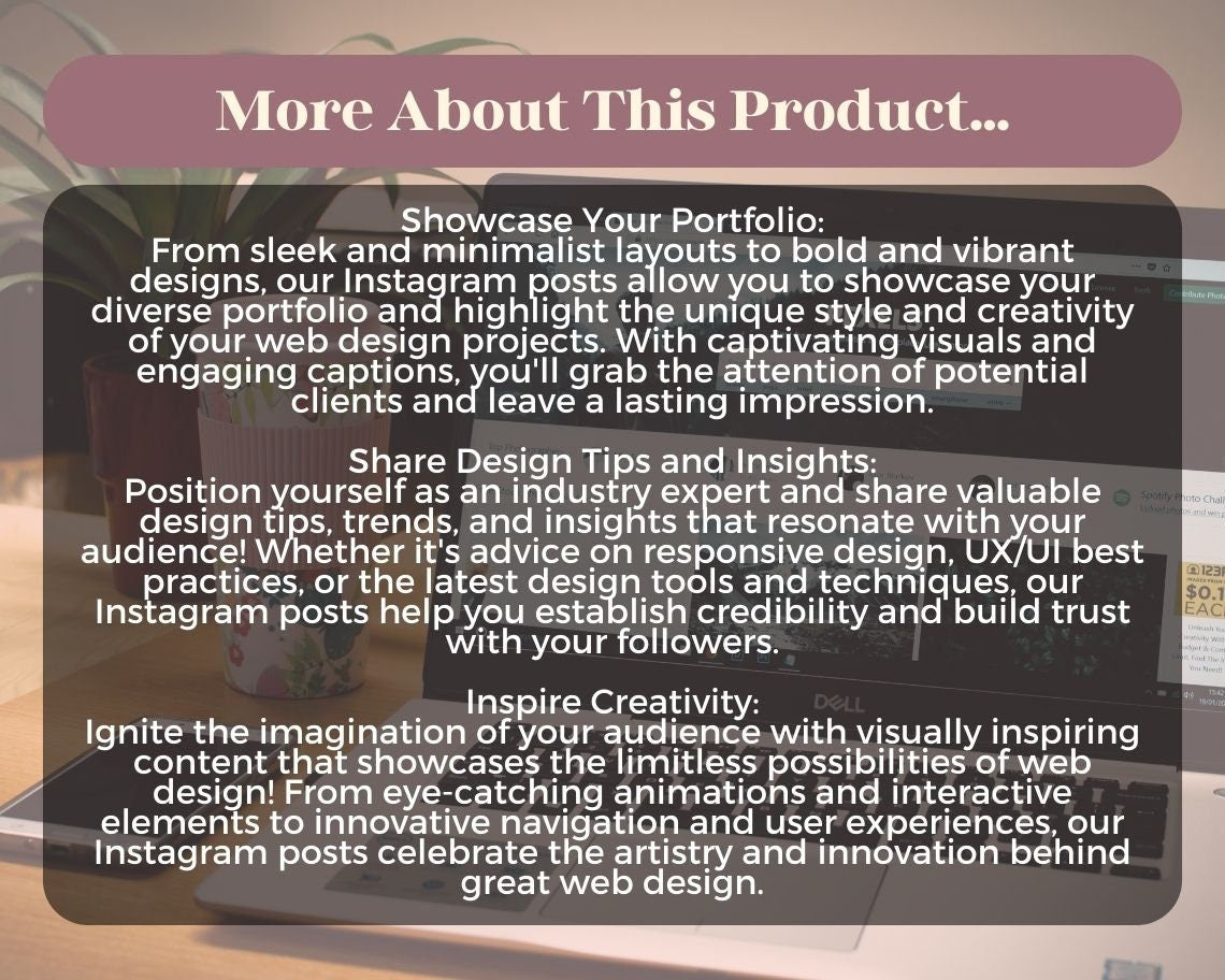 Web Design Instagram Posts | 30 Social Media Graphics | Developer Insta Post Templates | Instagram Story and Post Designs For Viral IG