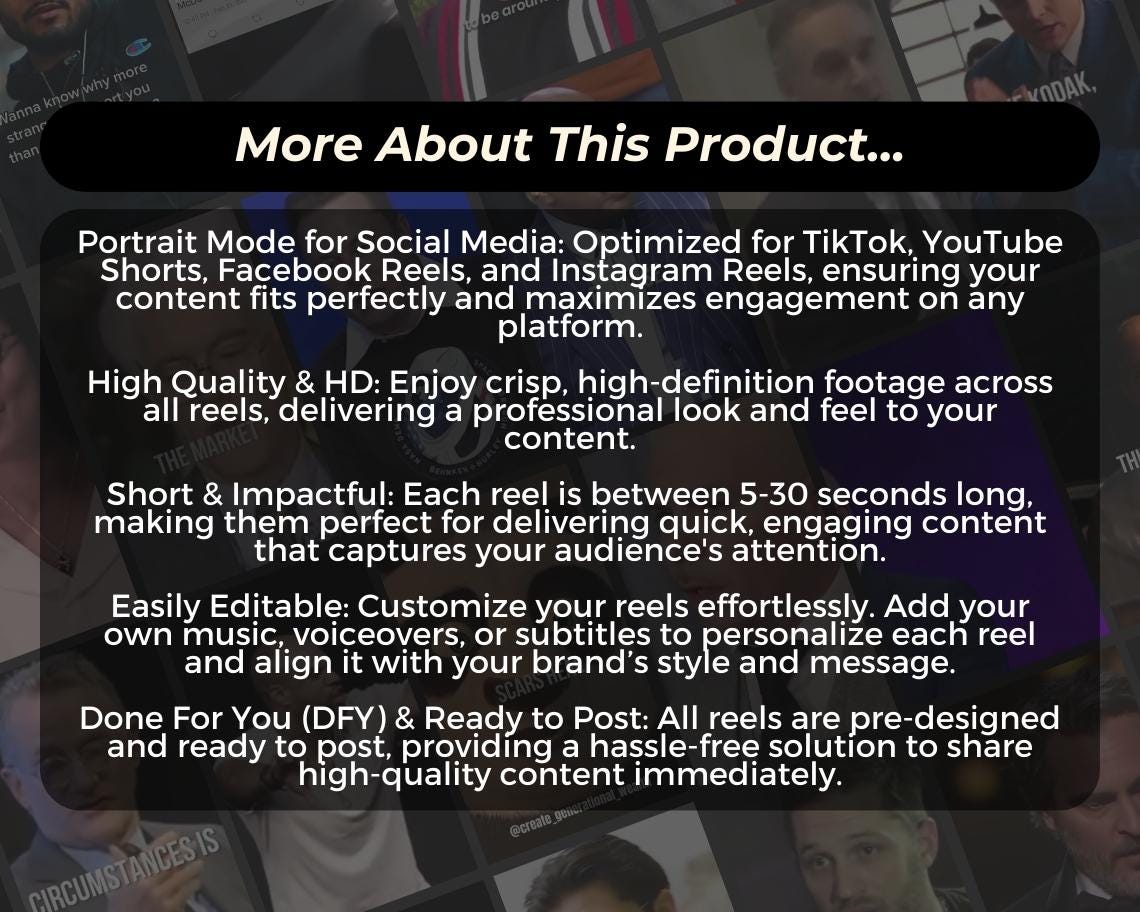 7000+ ULTIMATE Reels Bundle | DFY Done For You Viral Clips | TikTok Instagram Reels Facebook Youtube Shorts | Ready To Post Videos