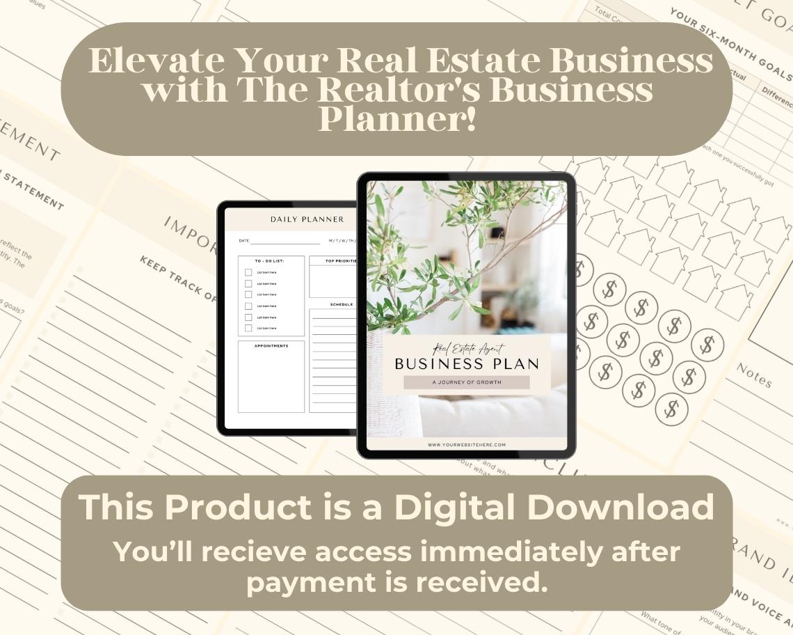 Realtors Business Planner | Goodnotes, Ipad, Notability, Canva | Daily/Weekly/Monthly Planner | Real Estate Management Estate Agent Tracker