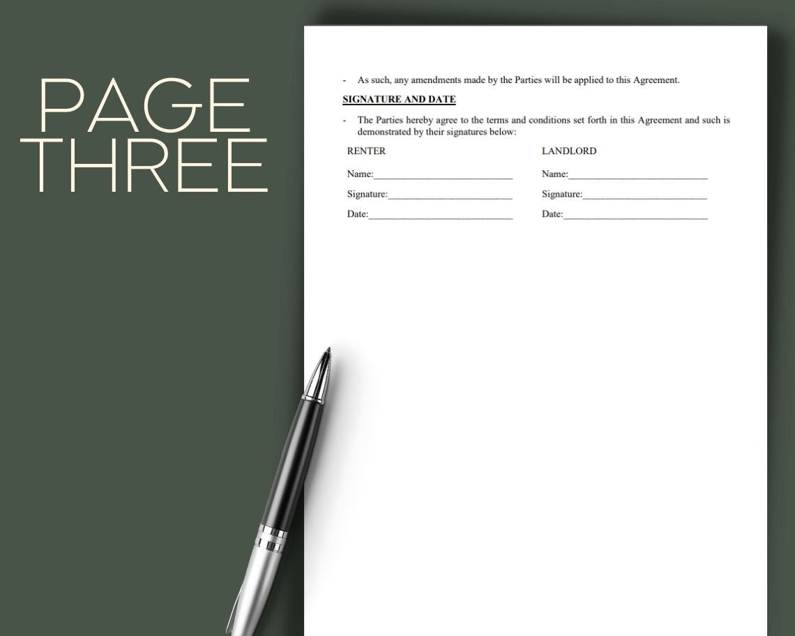 Rental Agreement | Legal Document Lawyer Certified Binding Contract | Save Money on Legal Fees Instant Printable Download Easy Edit