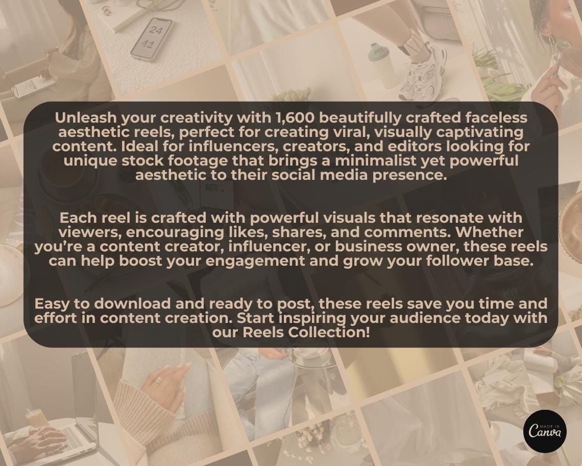 1600 Aesthetic Faceless Reels | Aesthetic Stock Footage Viral Clips | TikTok Instagram Reels Facebook Youtube Shorts | Faceless Easy To Edit