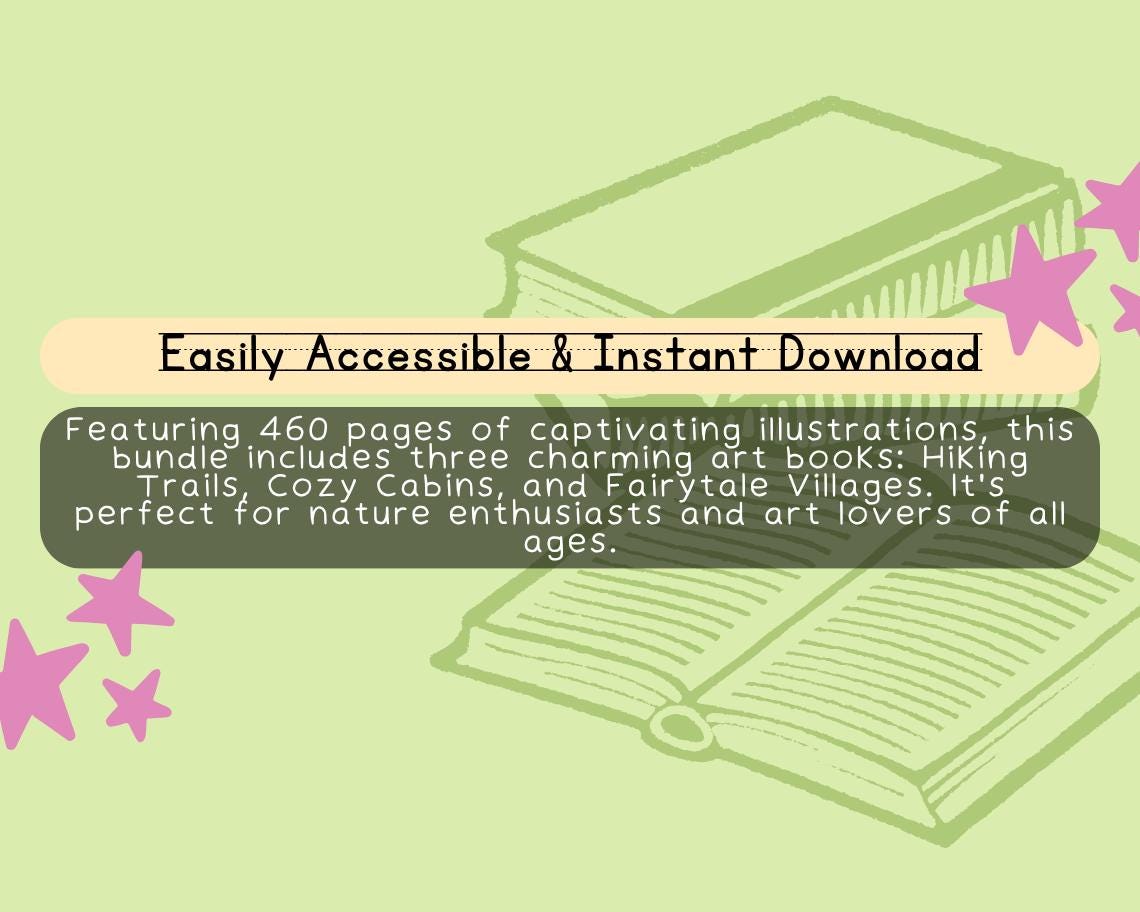 Great Outdoors Colouring Book BUNDLE | 460 Themed Graphic Pages | 3 Kids & Adults Art Books | Printable Drawing Colour Sheets All Ages |