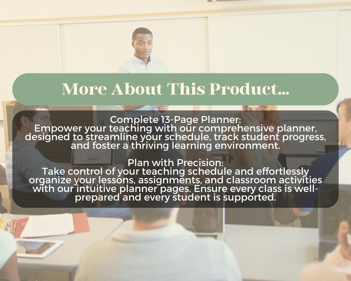 Teacher Planner | Goodnotes, Ipad, Notability, Canva | Lesson Teaching Planner | Studying & Educational Learning Digital Tracker