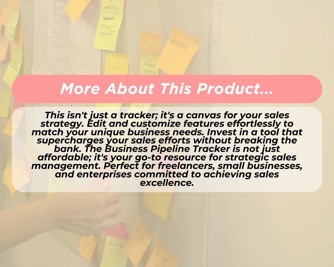 Business Pipeline Tracker | Sales Pipeline Spreadsheet | Detailed Sales Target Report Planner