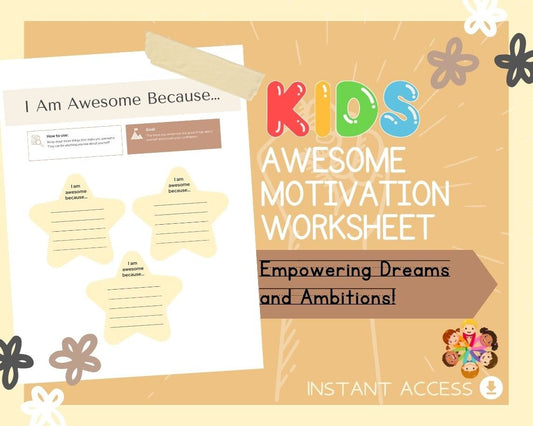 Kids Awesome Motivation Worksheet  | Children's Learning Sheet | Teaching Kids & Toddlers Pages | Kids Education For Inspiration
