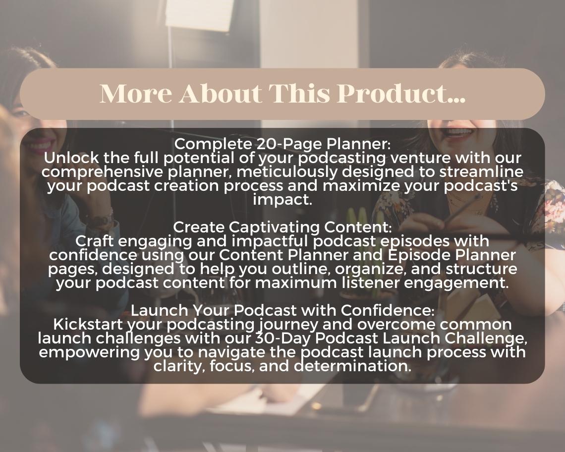 Podcast Episode Planner | Goodnotes, Ipad, Notability, Canva | Daily/Weekly/Monthly Planner | Viral Content Webcast Topic Idea Tracker