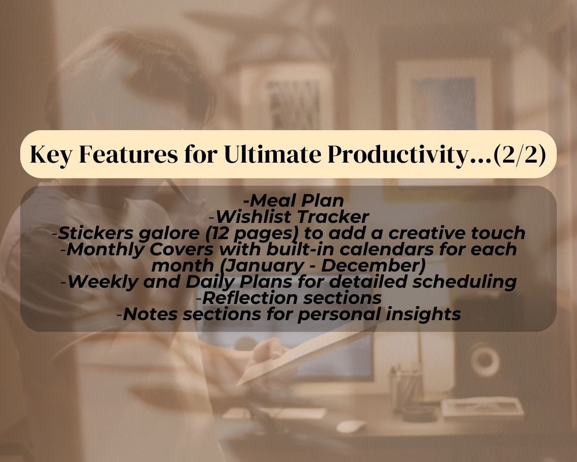 Digital Planner Undated | Goodnotes, Ipad, Notability | Daily/Weekly/Monthly Planner | 2024-2025 | Meal & Budget Tracker | Ipad Planner