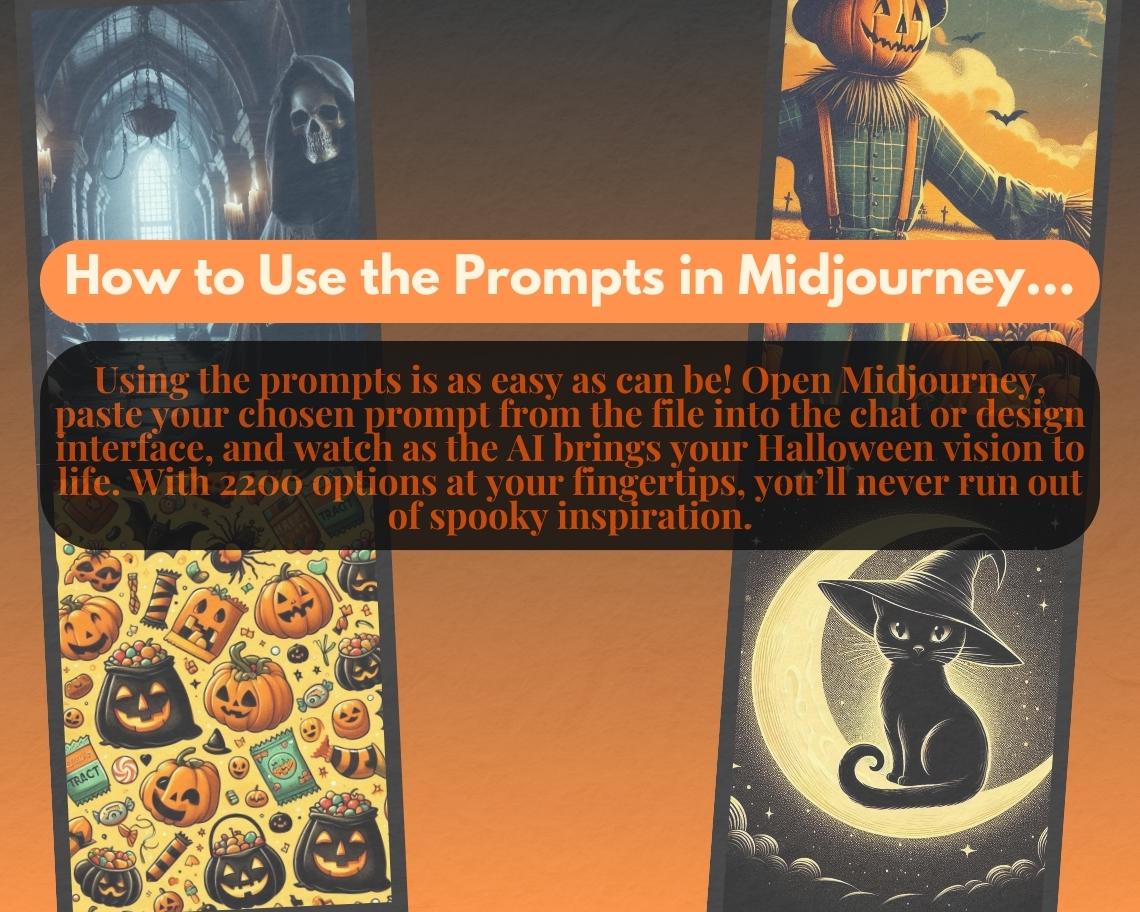 2200 Midjourney Halloween Prompts | AI Graphic Design Prompt Bundle | Automated Intelligence Prompts For Digital Halloween Graphics |