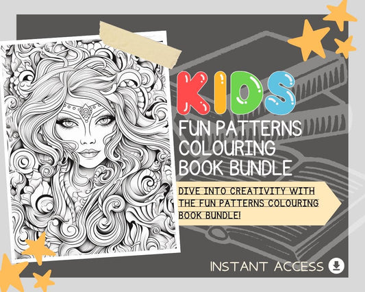 Fun Patterns Colouring Book BUNDLE | 642 Themed Graphic Pages | 4 Kids & Adults Art Books | Printable Drawing Colour Sheets All Ages |