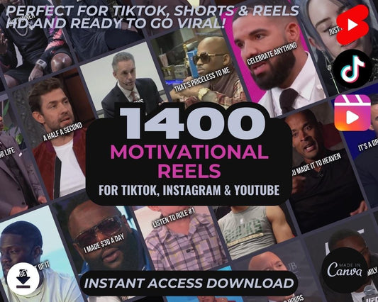 1400 Motivational Reels | DFY Done For You Viral Clips | TikTok Instagram Reels Facebook Youtube Shorts | English Subtitled Ready To Post