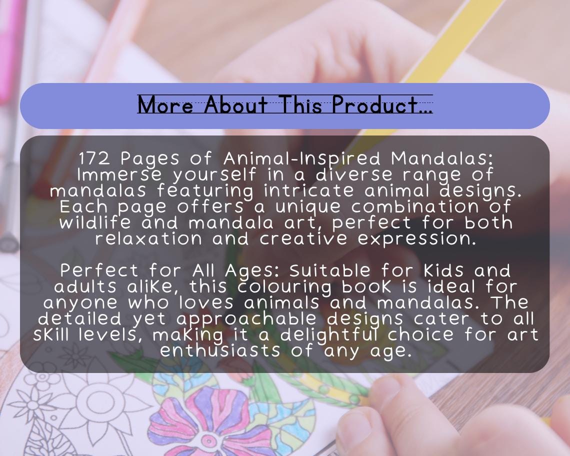 Animal Mandala Colouring Book | 172 Animal Themed Graphic Pages | Kids & Adults Art Books | Printable Drawing Colour Sheets For All Ages |
