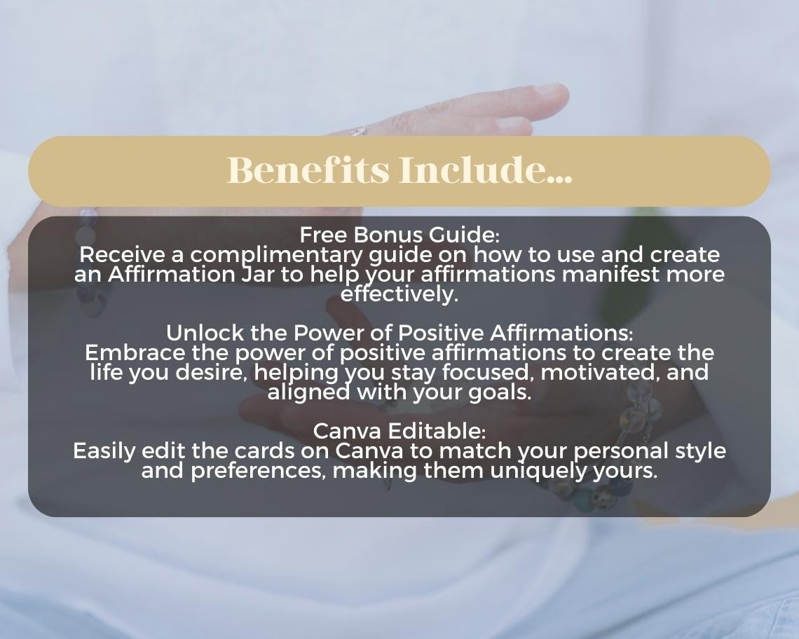 25 Manifestation Affirmation Cards | Positive Affirmations For Manifesting | Editable Canva Graphic Cards | Illustrated Design Aesthetic