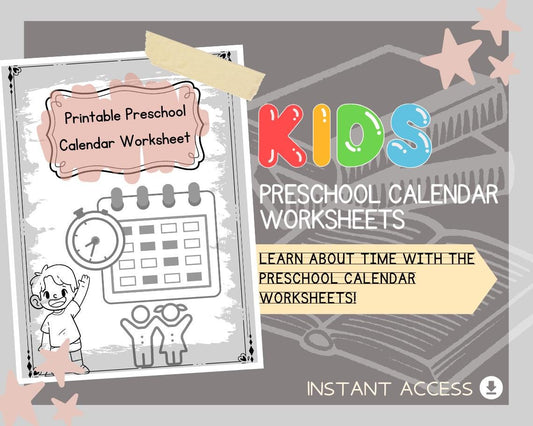 Preschool Calendar Worksheets | 12 Printable Learning Pages | Early Years Classroom and Homeschool Resource