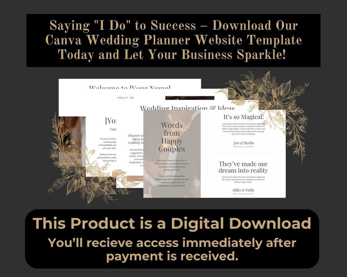 Canva Wedding Planner Website Template | Website Landing Page For Bridal Consultant | Easy One Page Web Design | Create a Site With Canva