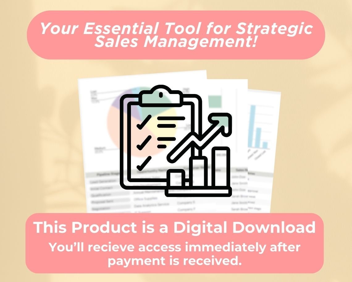 Business Pipeline Tracker | Sales Pipeline Spreadsheet | Detailed Sales Target Report Planner