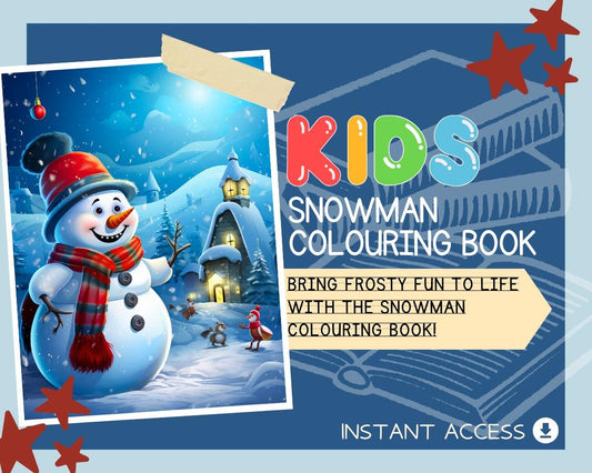 Snowman Colouring Book | 18 Winter Wonderland Themed Graphic Pages | Kids & Adults Art Books | Printable Drawing Colour Sheets All Ages |