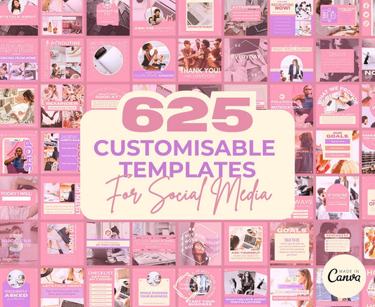Over 625 Editable Pastel Instagram Templates for Canva | Social Media Graphics | Boho Chic IG Templates | Instagram Story & Post Designs