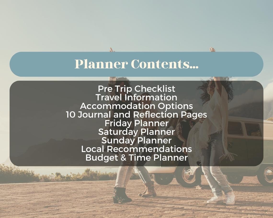 Weekend Trip Planner | Goodnotes, Ipad, Notability, Canva | Daily Weekend Away Planner | Holiday Itinerary List & Vacation Budget Tracker