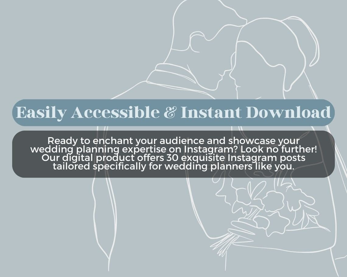 Wedding Planner Instagram Posts | 30 Social Media Graphics | Bridal Insta Post Templates | Instagram Story and Post Designs For Viral IG