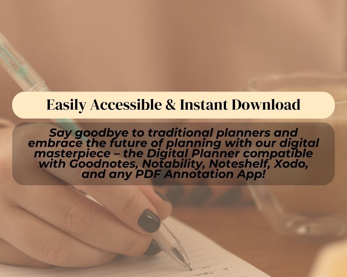 Digital Planner Undated | Goodnotes, Ipad, Notability | Daily/Weekly/Monthly Planner | 2024-2025 | Meal & Budget Tracker | Ipad Planner