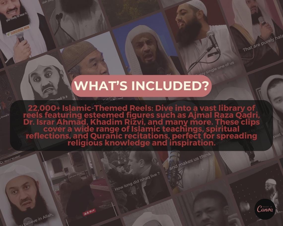 22000+ Islamic Reels | DFY Done For You Viral Clips | TikTok Instagram Reels Facebook Youtube Shorts | Muslim Videos Ready To Post