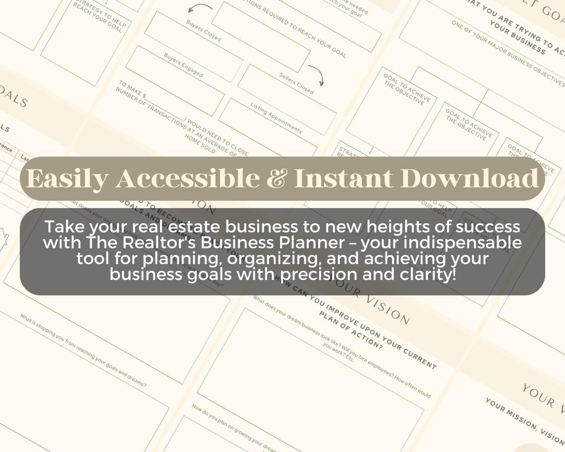 Realtors Business Planner | Goodnotes, Ipad, Notability, Canva | Daily/Weekly/Monthly Planner | Real Estate Management Estate Agent Tracker