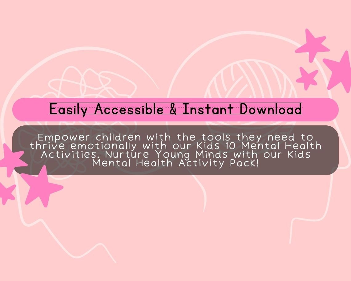 Kids 10 Mental Health Activities | Children's Learning Sheet | Teach Kids & Toddlers Pages | Kids Educational Templates For Mental Health