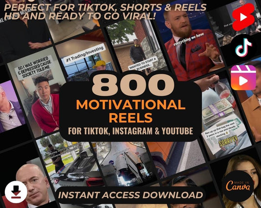 800 Motivational Reels | DFY Done For You Viral Clips | TikTok Instagram Reels Facebook Youtube Shorts | English Subtitled Ready To Post