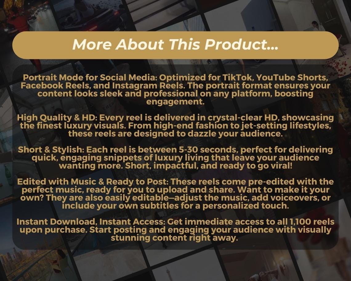 1100 Rich Luxury Women Reels | DFY Done For You Viral Clips | TikTok Instagram Reels Facebook Youtube Shorts | English Ready To Post Videos