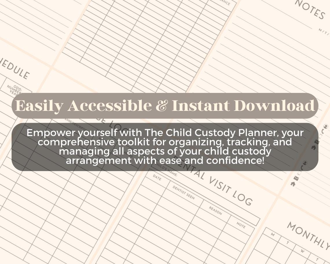 Child Custody Planner | Goodnotes, Ipad, Notability, Canva | Daily/Weekly/Monthly Planner | Custody Agreement Co Parenting Kids Tracker