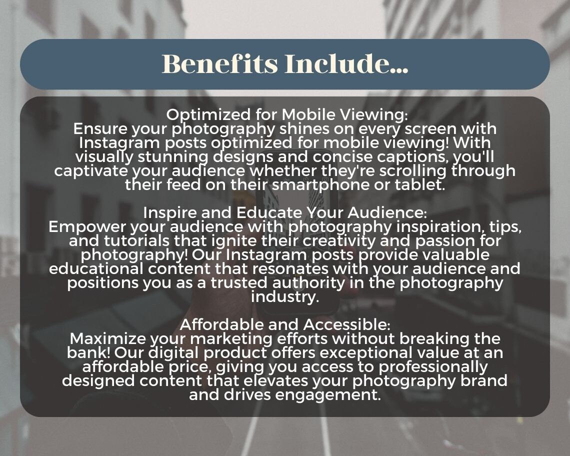 Photography Instagram Posts | 50 Social Media Graphics | Shutterbug Insta Post Templates | Instagram Story and Post Designs For Viral IG