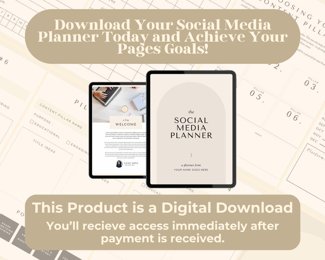 Social Media Planner | Goodnotes, Ipad, Notability, Canva | Daily/Weekly/Monthly Planner | Facebook TikTok Instagram Snapchat Tracker