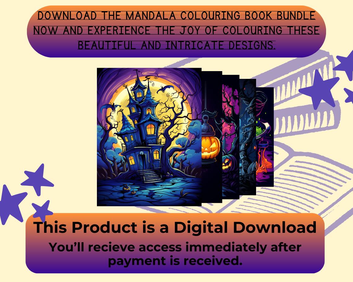 Halloween Colouring Book BUNDLE | 231 Spooky Themed Graphic Pages | 16 Kids & Adults Art Books | Printable Drawing And Colour Sheets |