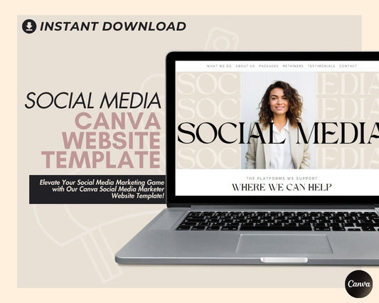 Canva Social Media Marketer Website Template | Website Landing Page For SMM Services | Easy One Page Web Design | Marketing Website Design