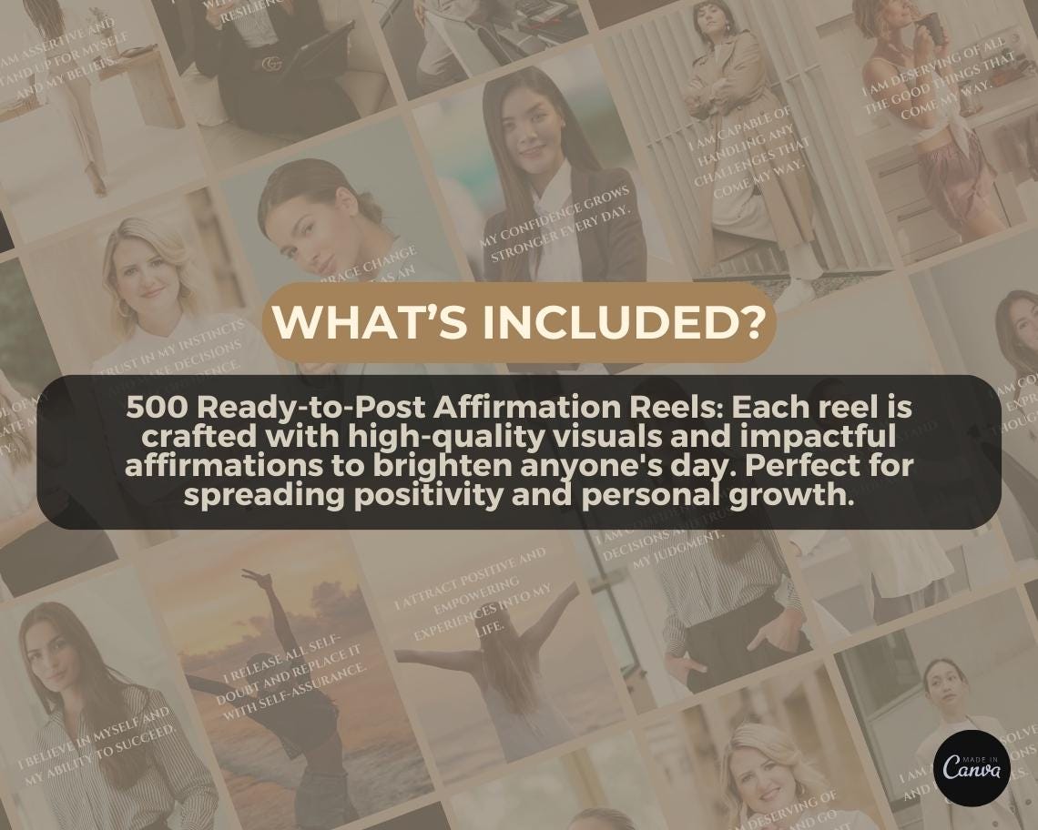 500 Affirmation Reels | DFY Done For You Viral Reels | TikTok Instagram Reels Facebook Youtube Shorts | English Subtitled Ready To Post |